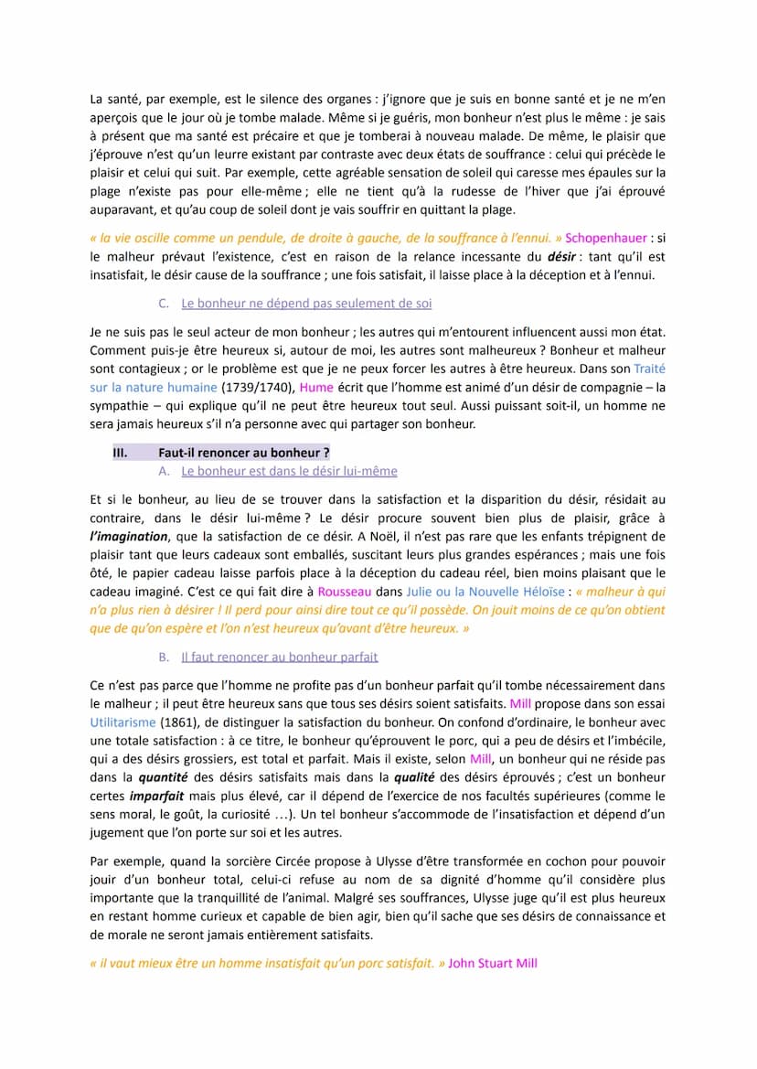 Le Bonheur
Introduction :
Définition : un état durable de complète satisfaction, qui s'oppose au malheur et à la souffrance
Durable : le car