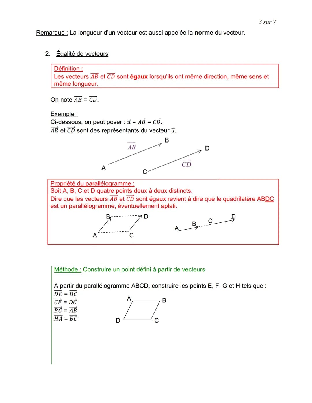 I. Translation
Exemple:
B
T'
LES VECTEURS (Partie 1)
80m
T
A
Une translation est un glissement :
- avec une direction donnée :
câble du télé