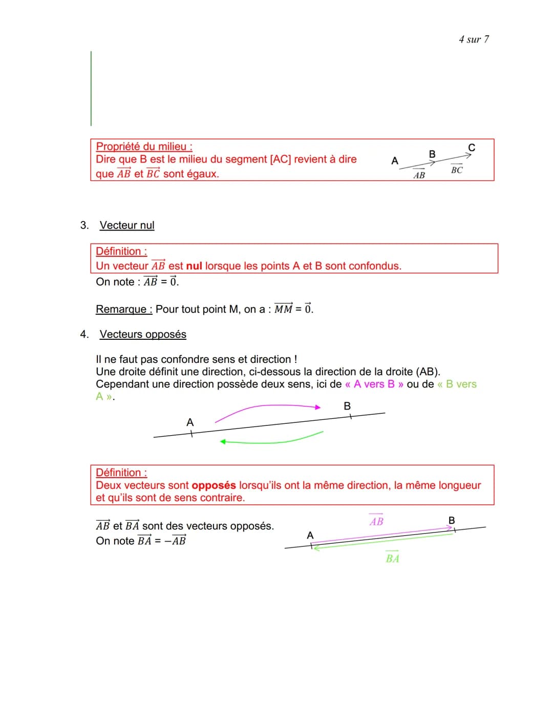 I. Translation
Exemple:
B
T'
LES VECTEURS (Partie 1)
80m
T
A
Une translation est un glissement :
- avec une direction donnée :
câble du télé