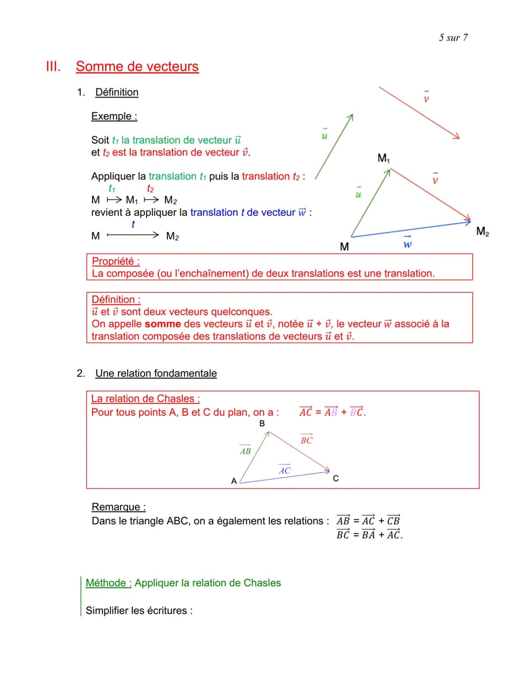 I. Translation
Exemple:
B
T'
LES VECTEURS (Partie 1)
80m
T
A
Une translation est un glissement :
- avec une direction donnée :
câble du télé