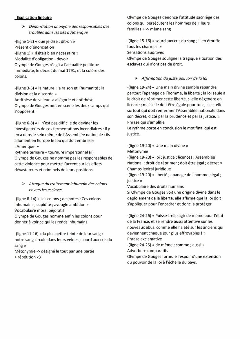 << La déclaration des droits de la
femme et de la citoyenne » d'Olympe
de Gouges
Texte 3: A bas l'esclavage
Conclusion
Introduction :
Olympe