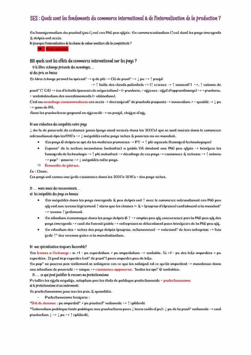 SES: Quels sont les fondements du commerce international & de l'internalisation de la production?
I) Quels sont les fondements du commerce i