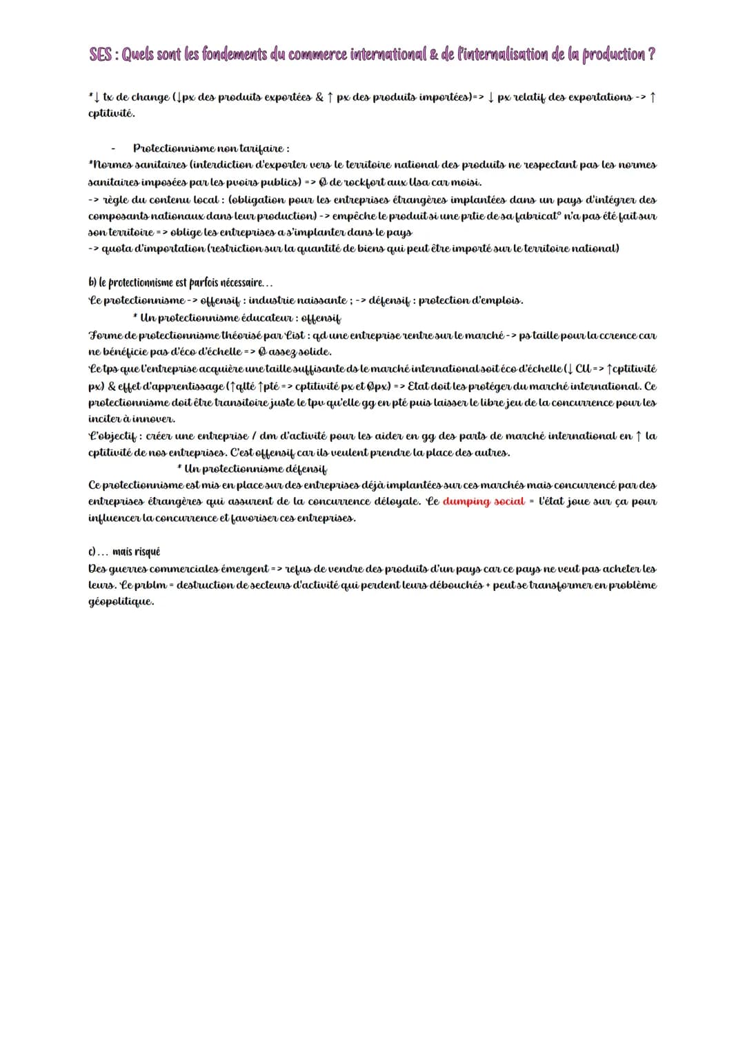 SES: Quels sont les fondements du commerce international & de l'internalisation de la production?
I) Quels sont les fondements du commerce i