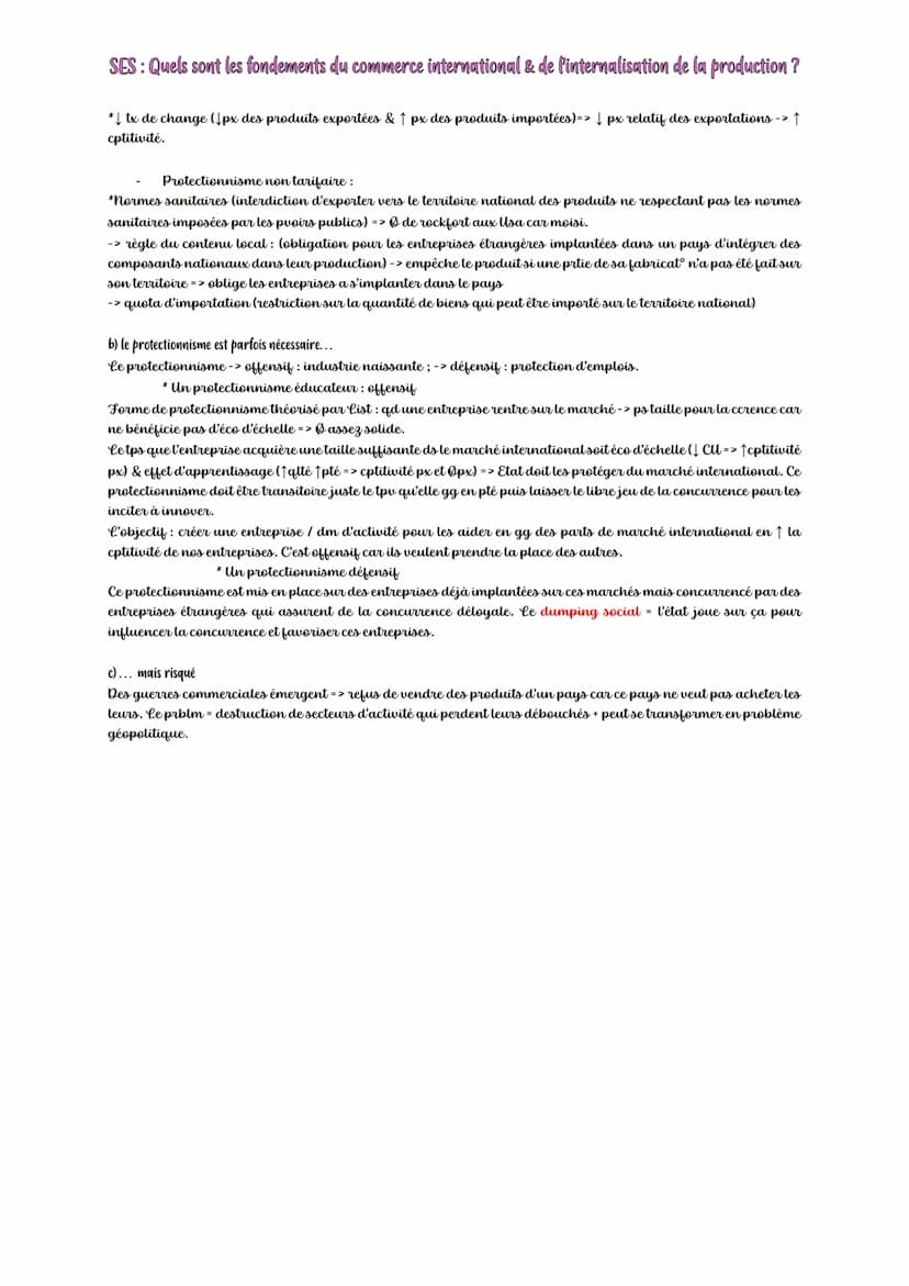 SES: Quels sont les fondements du commerce international & de l'internalisation de la production?
I) Quels sont les fondements du commerce i
