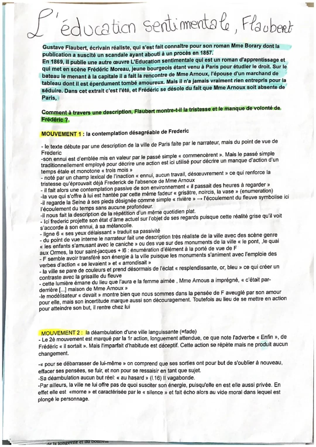 L'éducation sentimentale, Flaubert
Gustave Flaubert, écrivain réaliste, qui s'est fait connaître pour son roman Mme Borary dont la
publicati