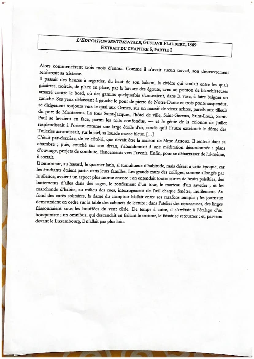 L'éducation sentimentale, Flaubert
Gustave Flaubert, écrivain réaliste, qui s'est fait connaître pour son roman Mme Borary dont la
publicati