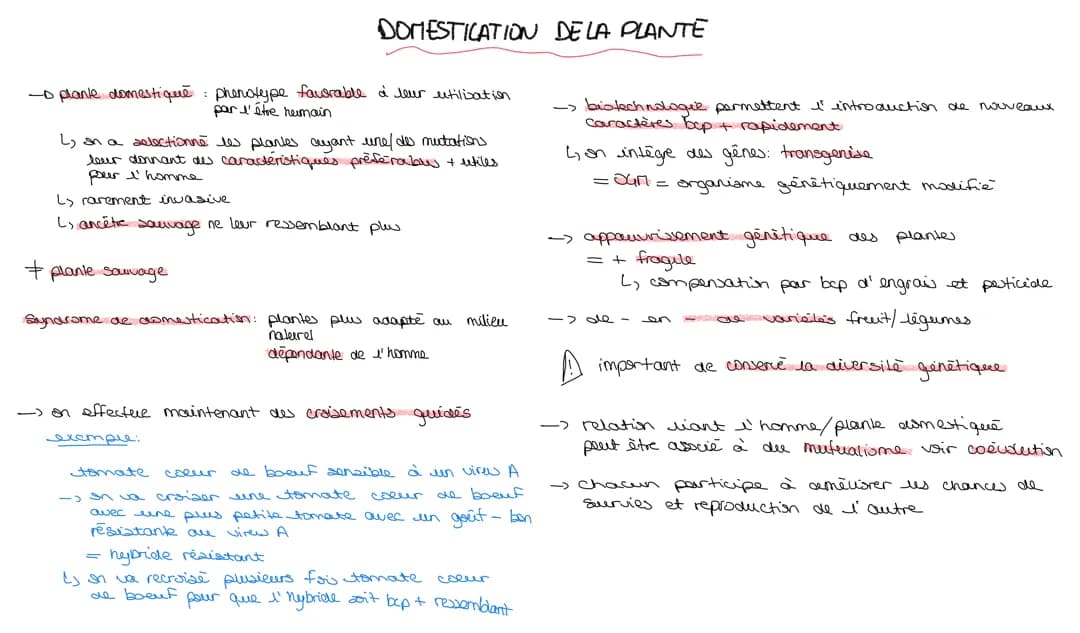DOMESTICATION DE LA PLANTE 