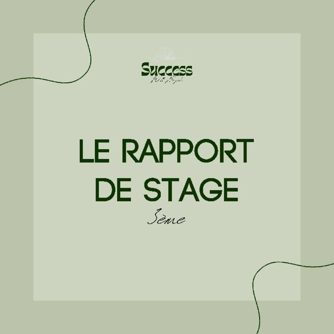 Exemple de Rapport de Stage d'Observation 3ème - Modèle et PDF