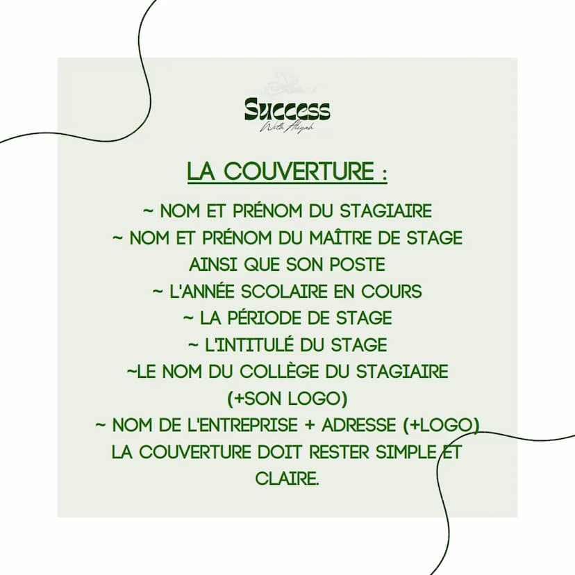 Success
With Aliyah
LE RAPPORT
DE STAGE
seme Success
With Aliyah
LE RAPPORT DE STAGE EST LE
COMPTE-RENDU QUI PERMET DE
COMPRENDRE TES MISSIO