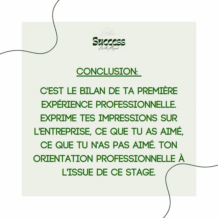 Success
With Aliyah
LE RAPPORT
DE STAGE
seme Success
With Aliyah
LE RAPPORT DE STAGE EST LE
COMPTE-RENDU QUI PERMET DE
COMPRENDRE TES MISSIO