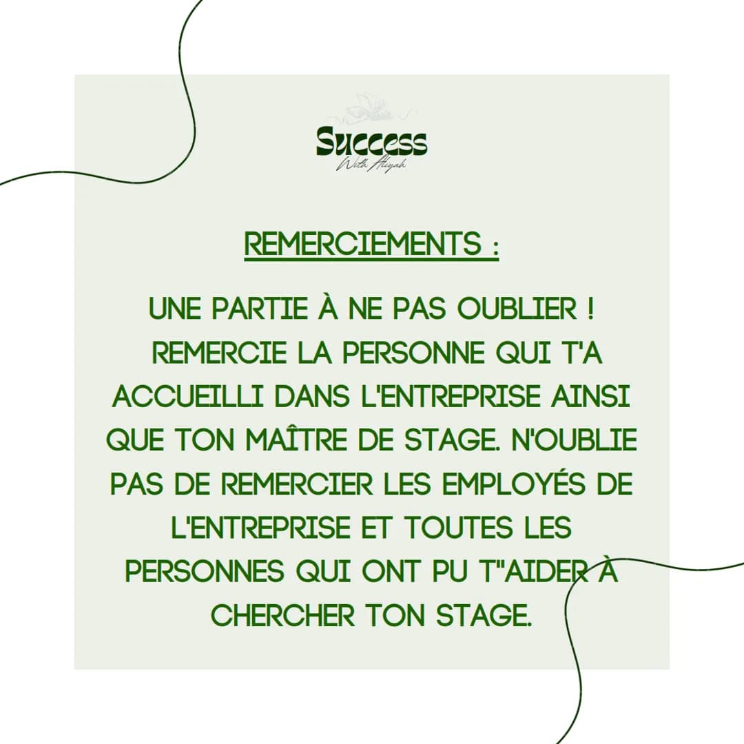 Success
With Aliyah
LE RAPPORT
DE STAGE
seme Success
With Aliyah
LE RAPPORT DE STAGE EST LE
COMPTE-RENDU QUI PERMET DE
COMPRENDRE TES MISSIO