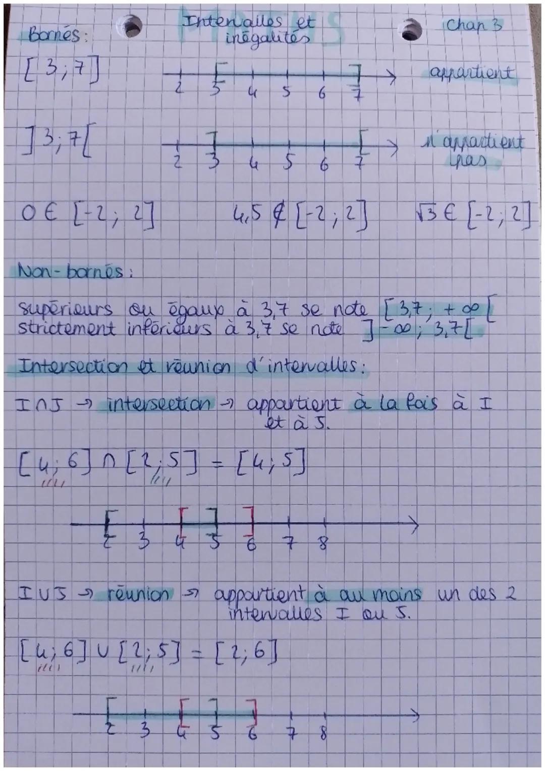 Barnes:
[3,4]
13; 7 [
0€ [-2; 2]
Intenalles et
2 3
2
(Y
3
inégalités
3
15
4
4
5
5
4 38
[4; 6] U [ 2; 5] = [2; 6]
iler
{}}
6
4,5 & [-2; 2]
7
