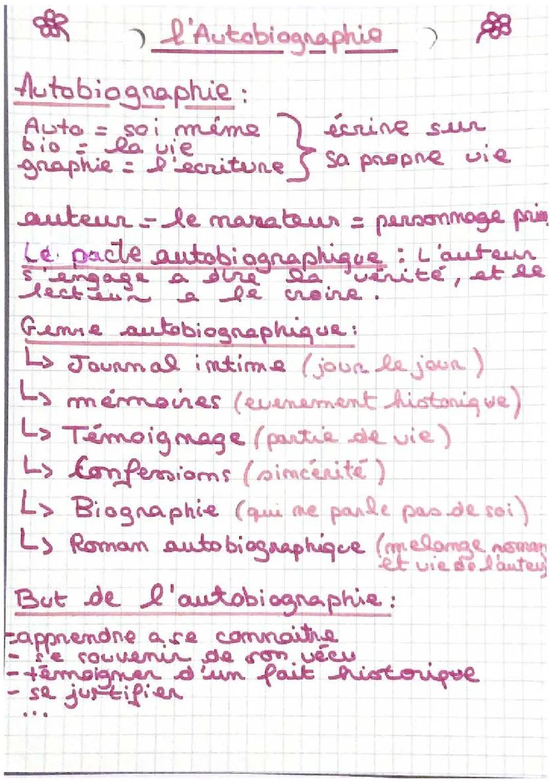 L'autobiographie bilan