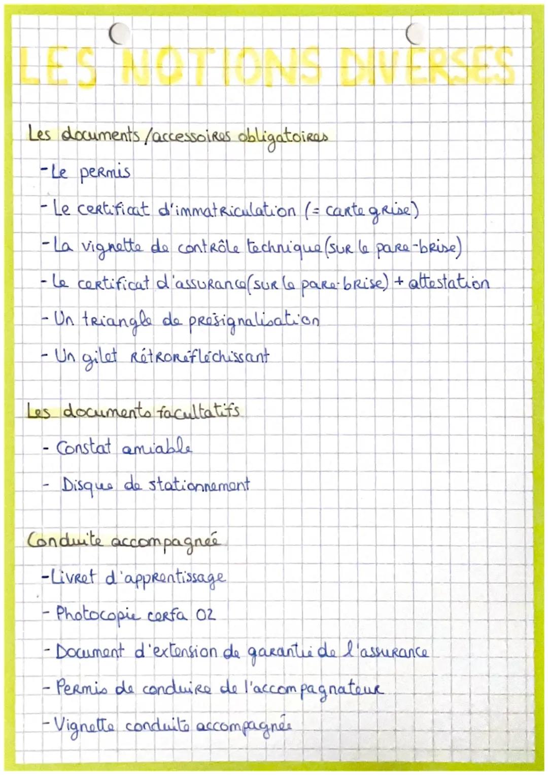 C
# ES NOTIO

Les documents/accessoires obligatoires
-Le permis
C
- Le certificat d'immatriculation (= carte grise)
-La vignette de contrôle