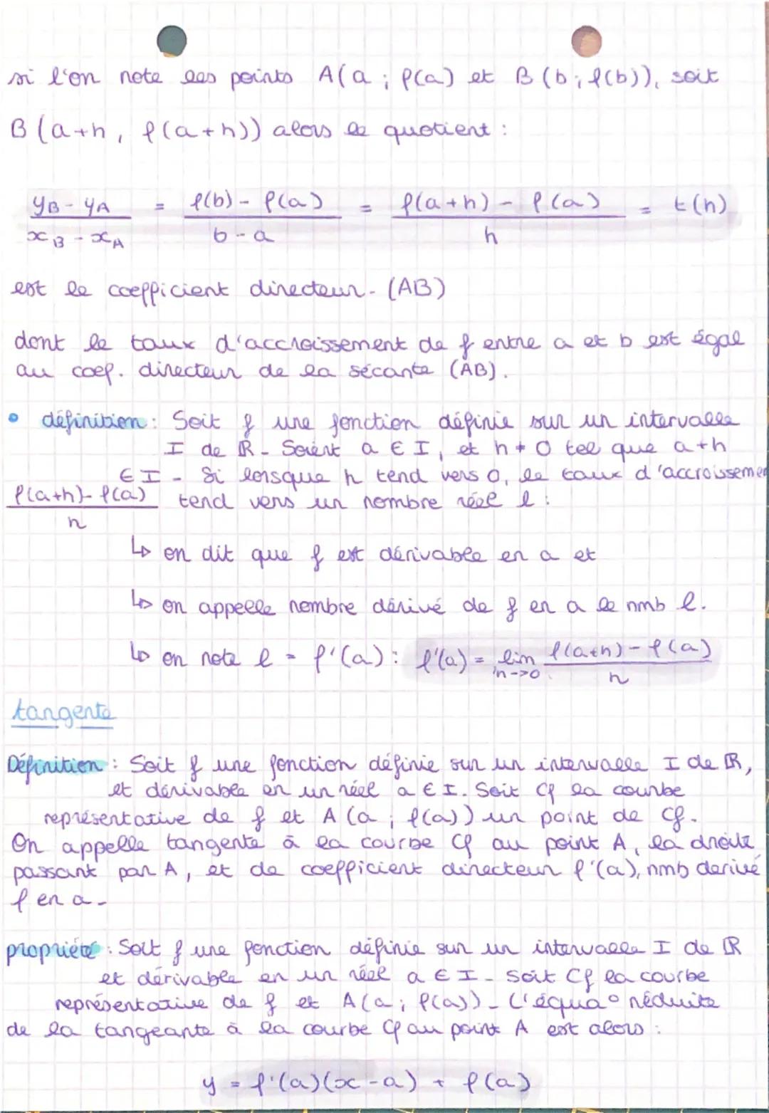 бре
mathematiques chapa
nombre dérive
équation réduite de droite
m = coepp directeur
= YB- YA
ХВ- ХА
p = cndonnée à l'origine = YA
MxA
tange