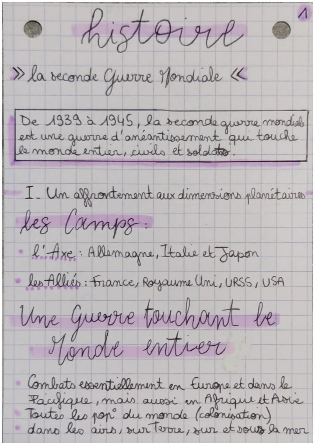 1
• histoire •
» la seconde Guerre Mondiale «
De 1939 à 1945, la seconde guerre mondiale
est une guerre d'anéantissement
d'anéantissement qu