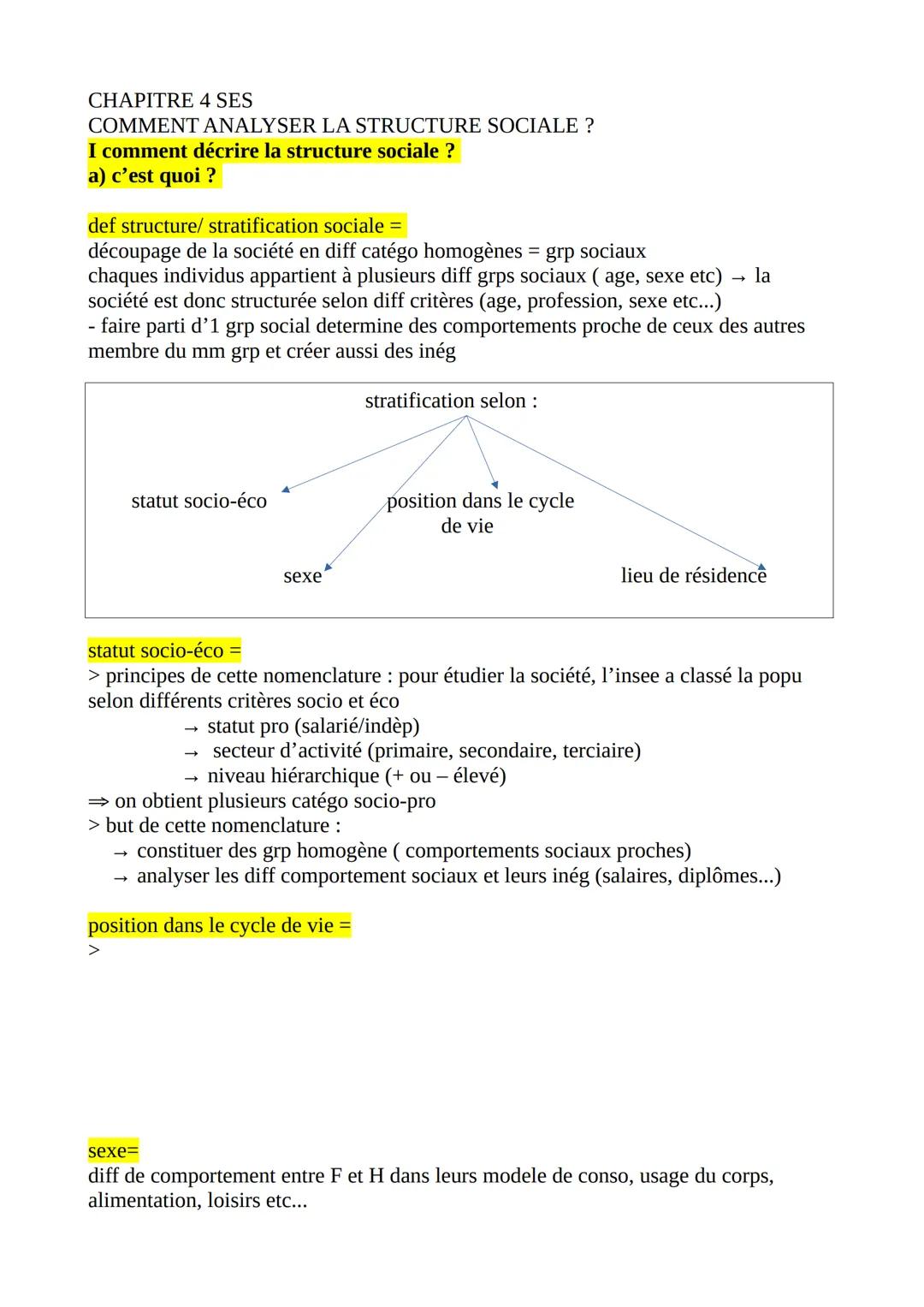chapitre structure sociale 