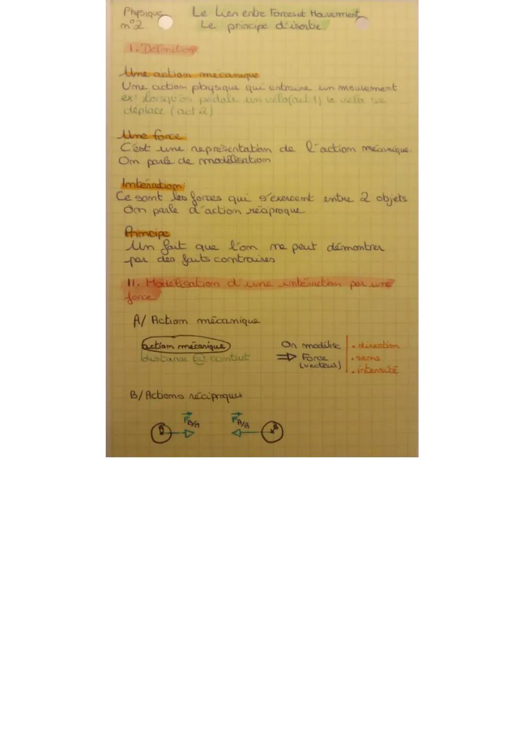 Physique
n°2
Le lien entre Forest Houverment
Le principe d'isorbe
1. Definition
Une action me conique
Une action physique qui entraine in mo