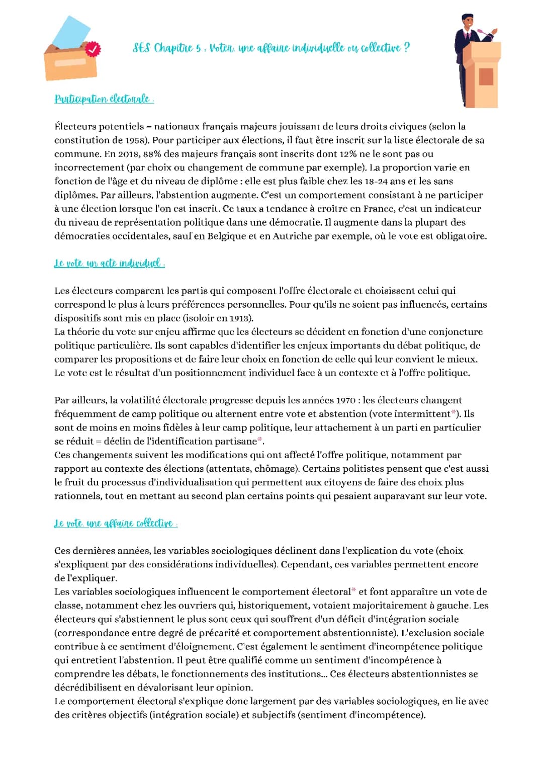 SES - Voter, une affaire individuelle ou collective ?