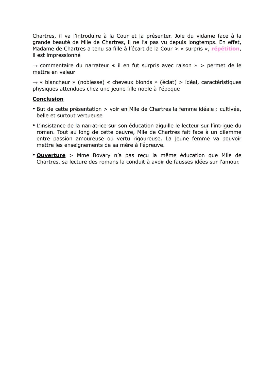 Portrait de Mile de Chartres (Fiche de lecture pour l'oral)
p.21-22
Introduction
présentation de Madame de Lafayette + situer l'oeuvre dans 