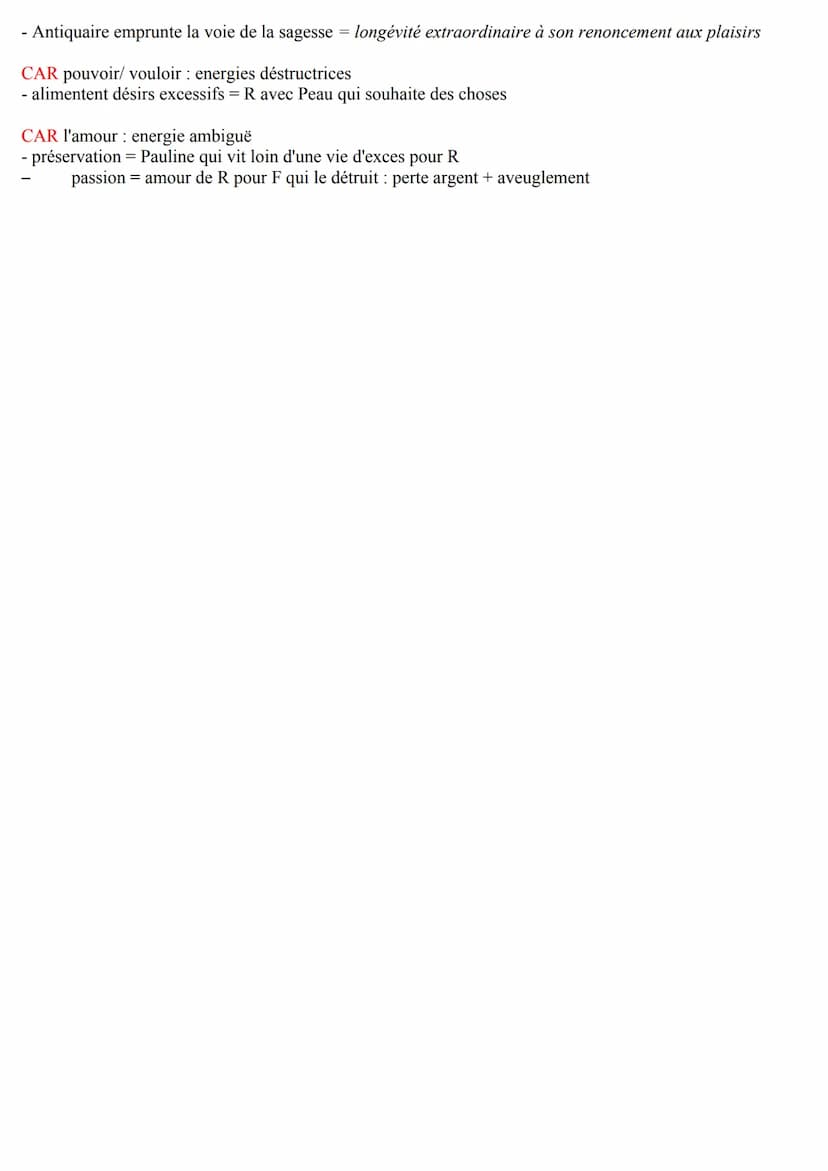 Dissertation Balzac :
Arguments :
Une énergie destructrice :
Energie dépensée est créatrice + destructrice.
Toute énergie créatrice peut men