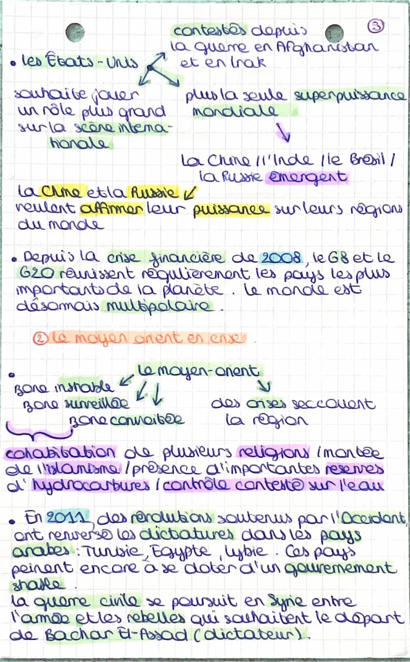 • histoire •
thème 2 chap 4: Enjeux et conflits dansle
monde après 1989
1) la domination étatsurienne
U'hyperpuissance des USA.
(
Les Etats-