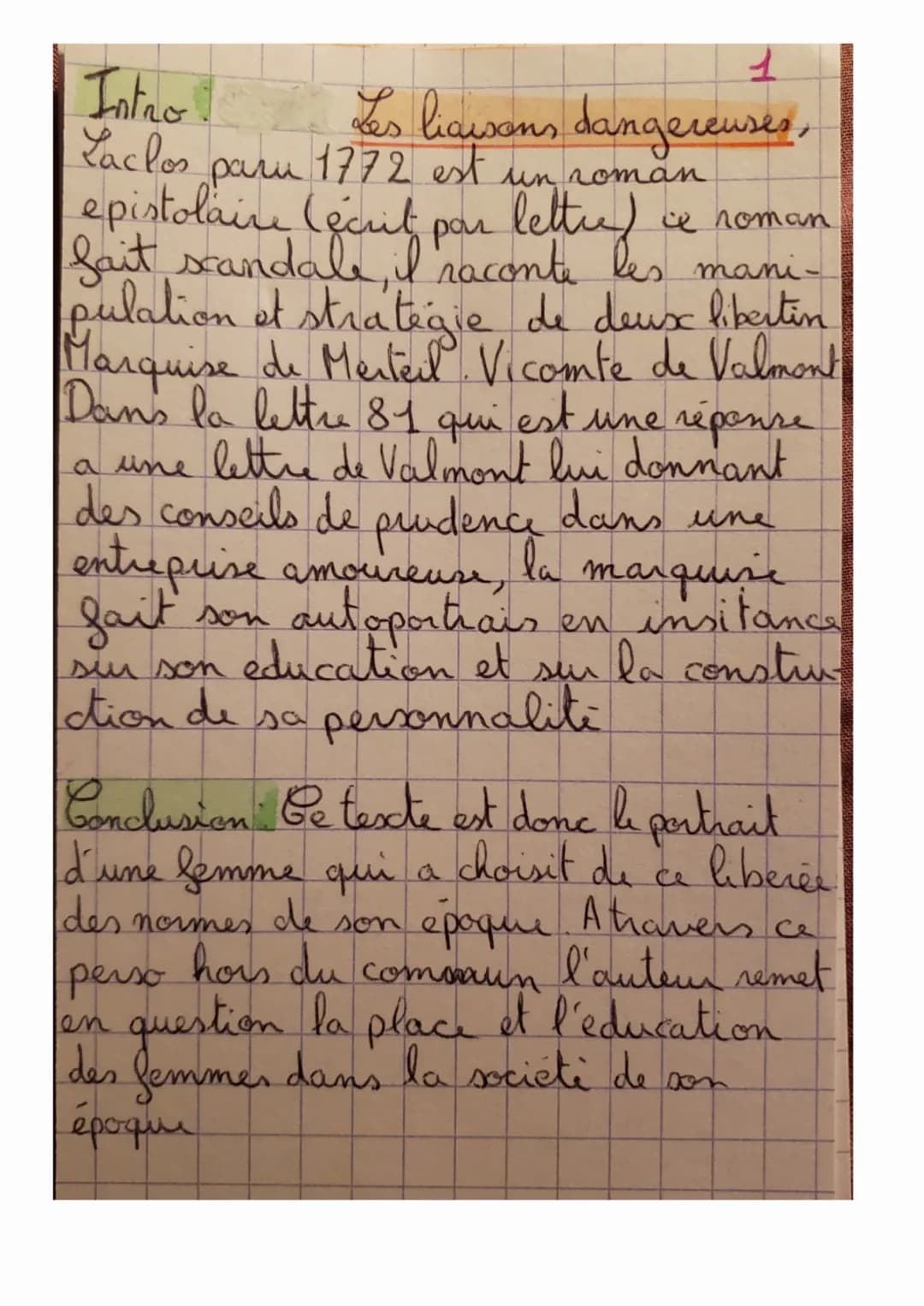 Individu, morale et société
Laclos, Les liaisons dangereuses, extrait de la lettre 81,1782
La marquise de Merteuil au vicomte de Valmont
Mai