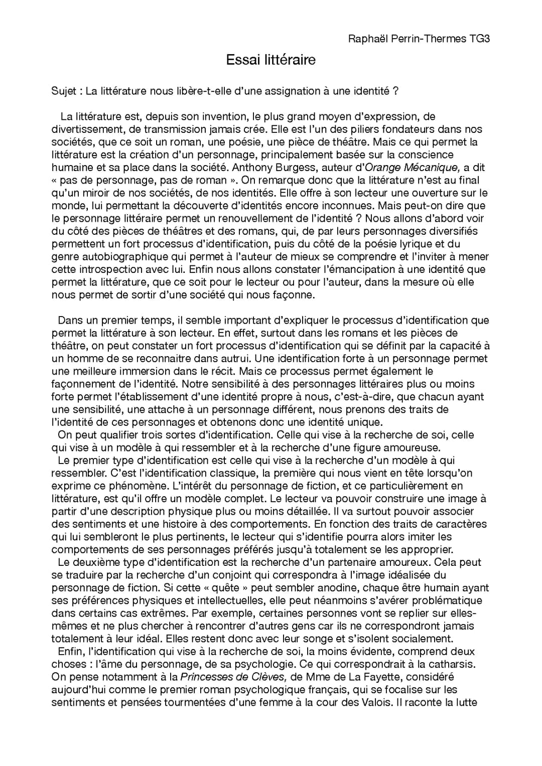 Exemple de Roman Où le Lecteur S'identifie: Quête d'Identité en Littérature