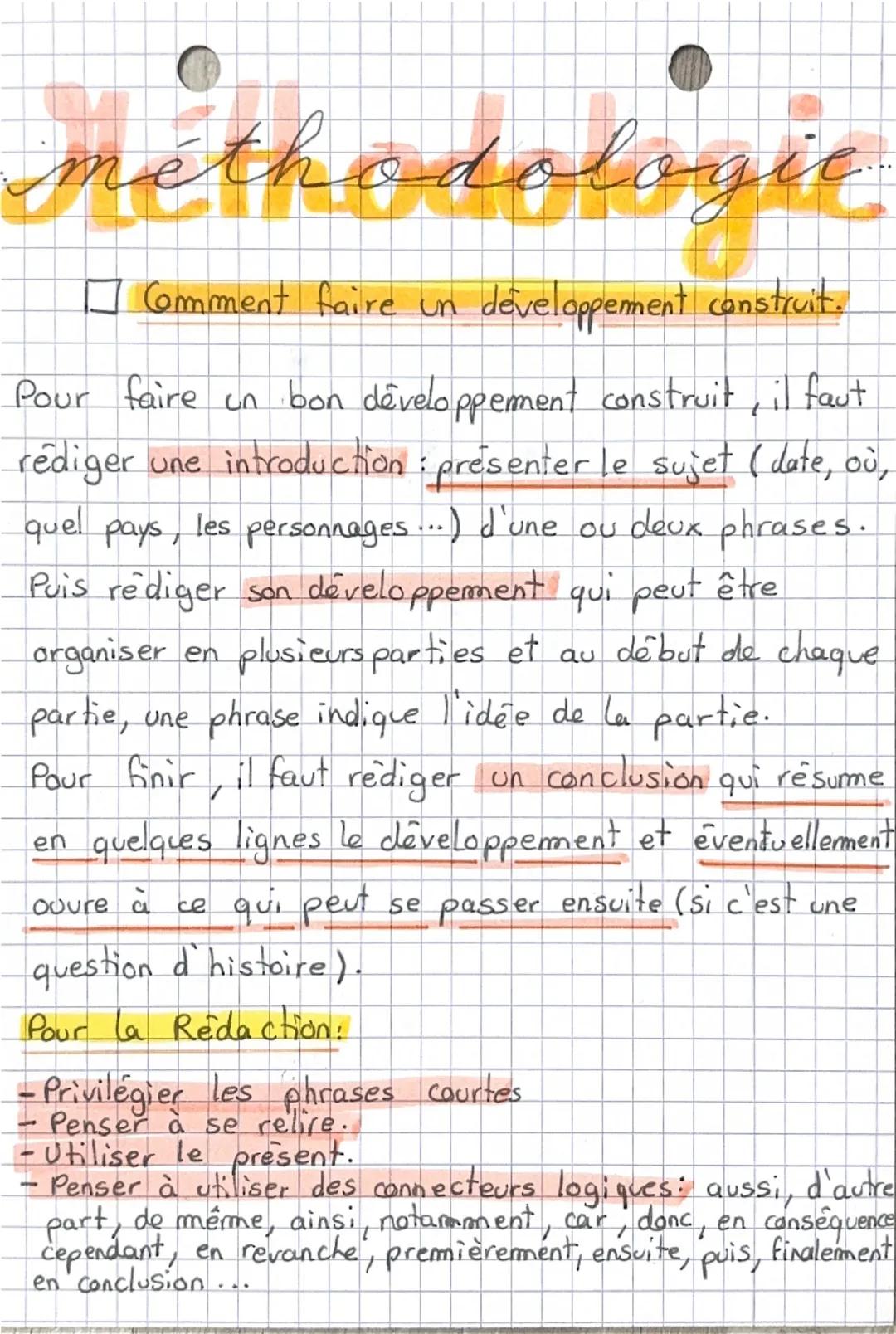 # méthodologic

☐ Comment faire un développement construit.

Pour faire un bon développement construit, il faut
rédiger une introduction: pr
