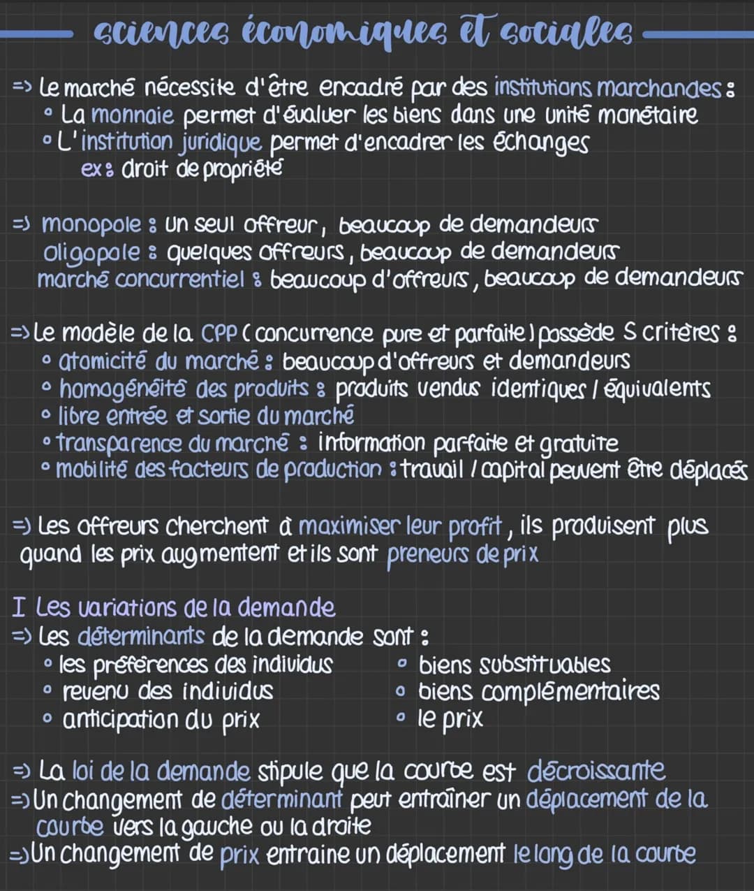 II Les variations de l'offre
=> Les déterminants de l'offre sont :
O
• prix des facteurs de production politiques gouvernementales
o'évoluti
