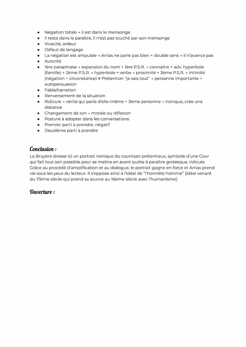 OBJET D'ÉTUDE : La littérature d'idées du XVI° au XVII° siècle - Parcours
associé : La comédie sociale
Étude linéaire 15 : La Bruyère, Les c