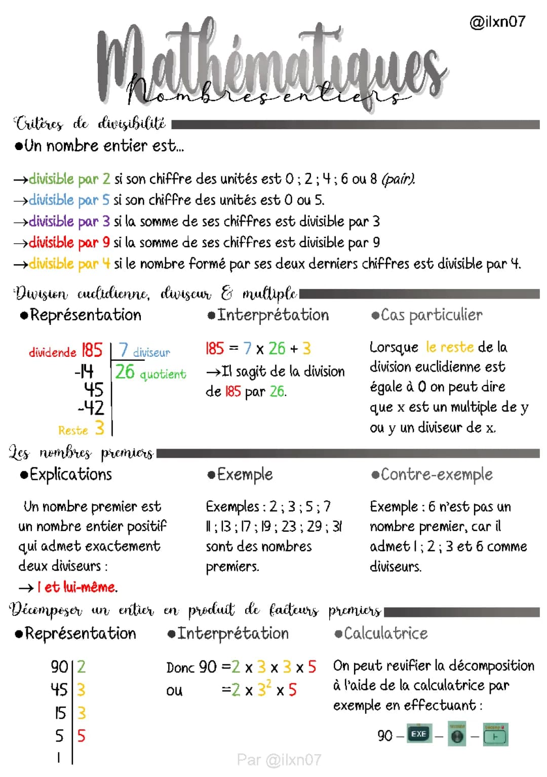MATHEMATIQUES les nombres premiers (chapitre 1/2) [niveau 5-4-3ème)