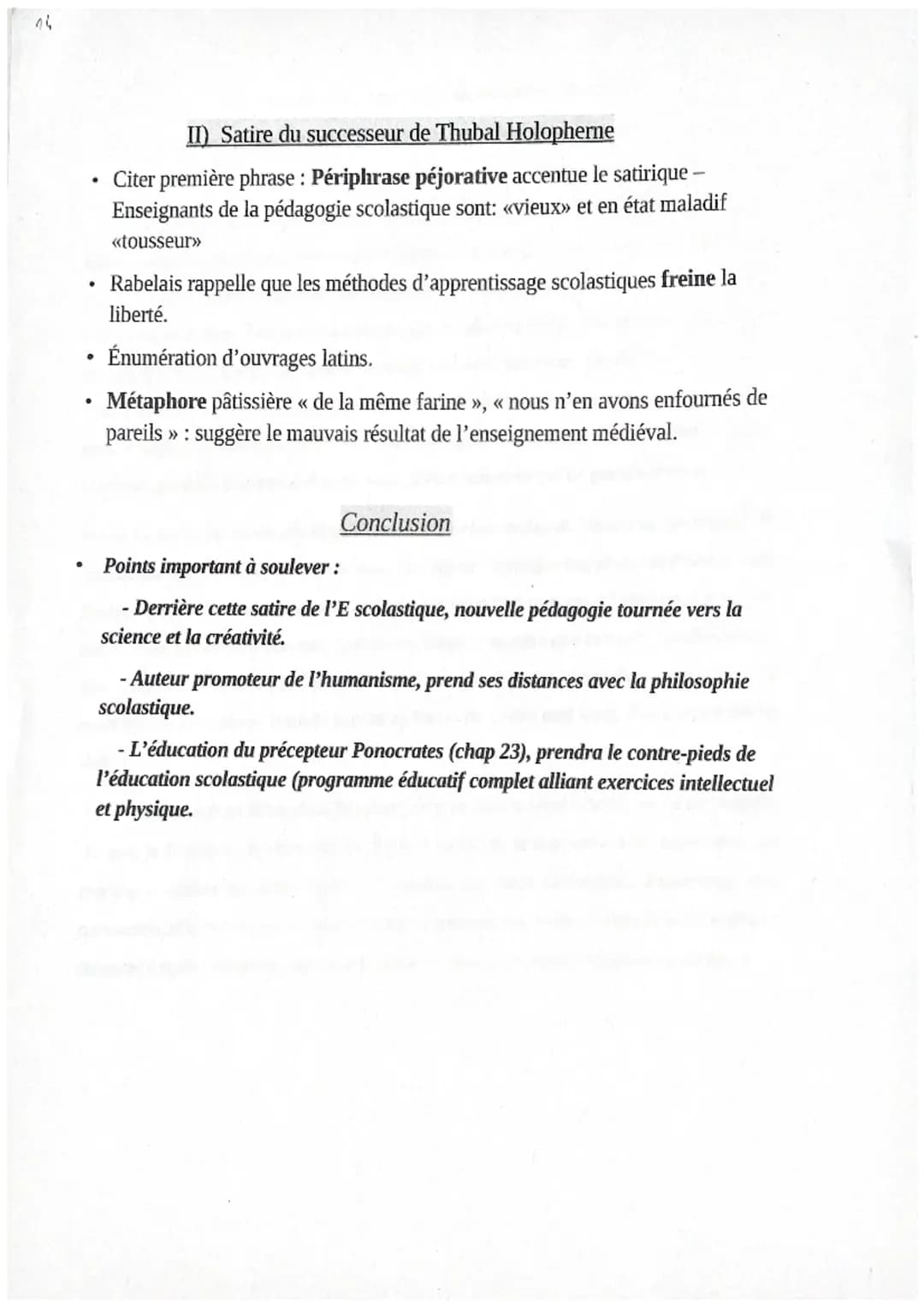 chap14
I) Satire de l'enseignement scolastique
(pb: Comment Rabelais parvient-il, a travers la satire de l'E scolastique a promouvoir une
éd