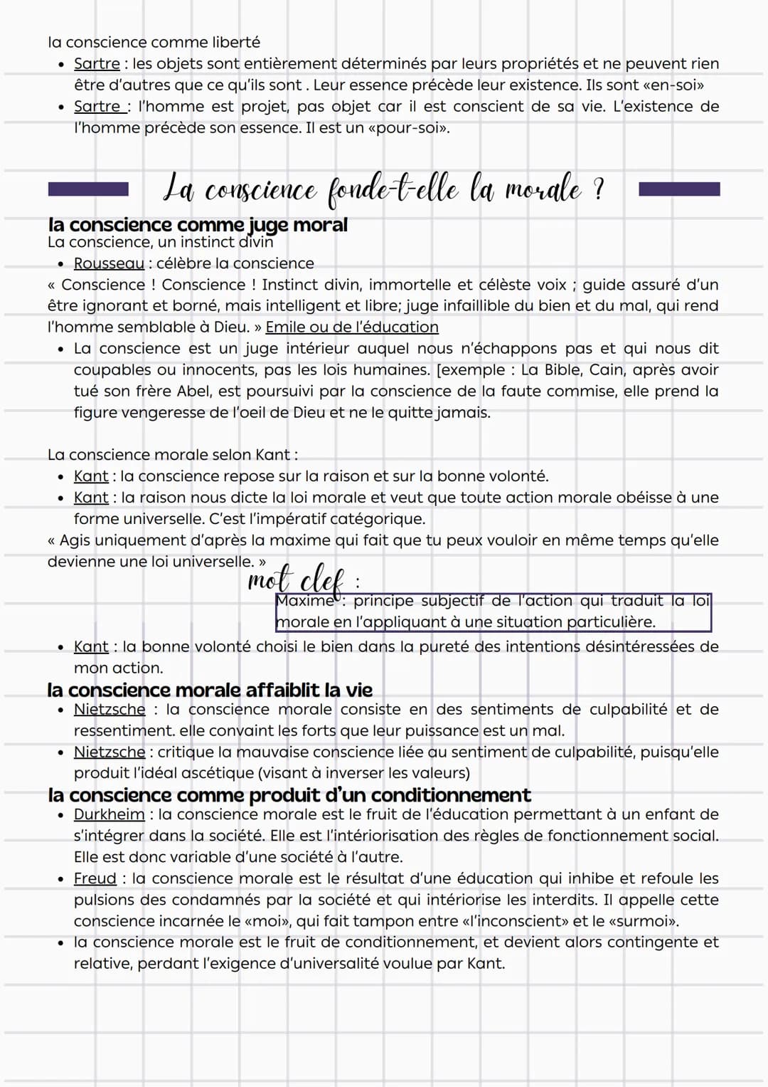 =
Philosophie
définitions
:
La conscience
Capacité de représentation de nous-même et du monde
extérieur.
accroches:
«Je ne suis moi-même qu'