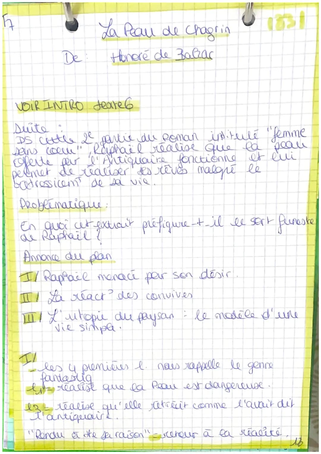 ть
La Peau de chagrin
Honoré de Balzac
431
De
INTRO
En 1831, Honoré de Balzac publie La plau de C. et
insère ce roman as les études Philosop