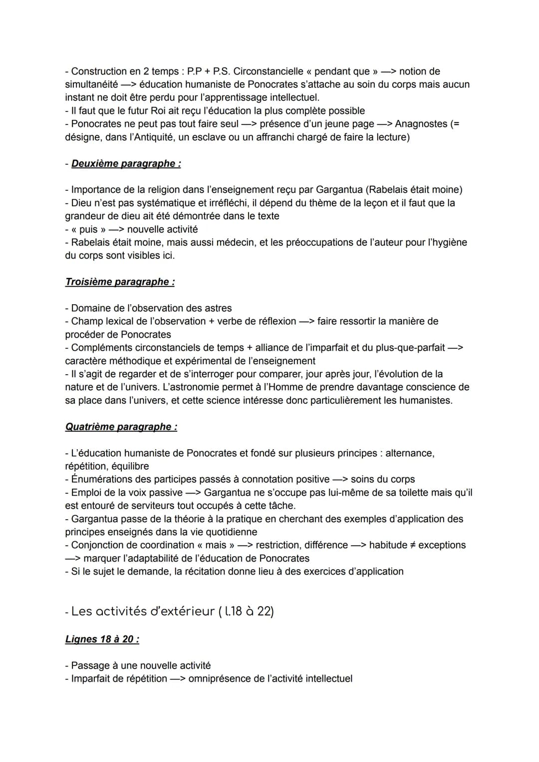 Objet d'étude: La littérature d'idées du XVI* au XVIII* siècle
INTRODUCTION
LECTURE LINÉAIRE: Gargantua de Rabelais, 1534
Gargantua instruit