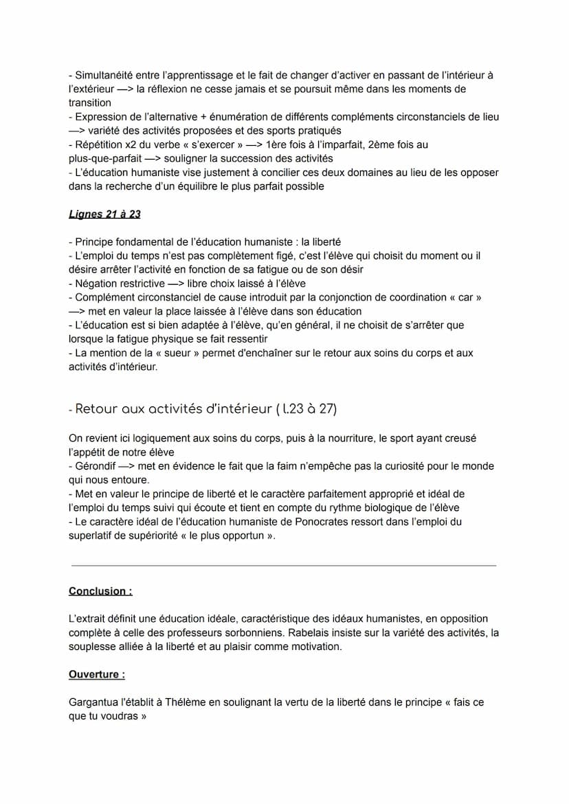 Objet d'étude: La littérature d'idées du XVI* au XVIII* siècle
INTRODUCTION
LECTURE LINÉAIRE: Gargantua de Rabelais, 1534
Gargantua instruit