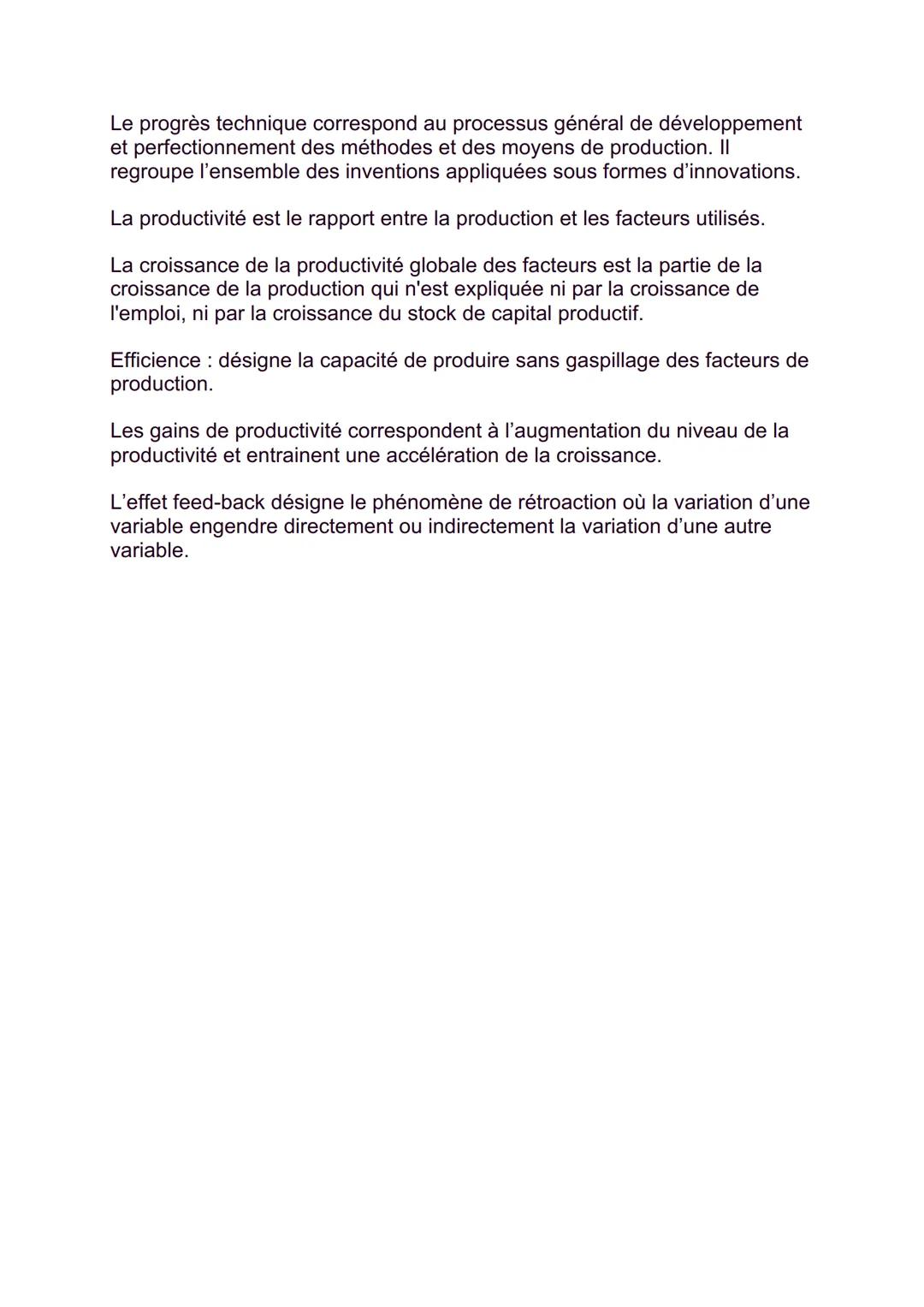 Le progrès technique correspond au processus général de développement
et perfectionnement des méthodes et des moyens de production. Il
regro