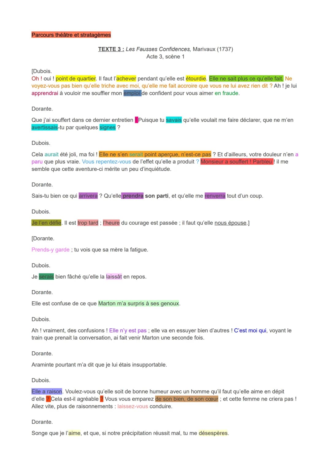 Parcours théâtre et stratagèmes
[Dubois.
Oh ! oui ! point de quartier. Il faut l'achever pendant qu'elle est étourdie. Elle ne sait plus ce 