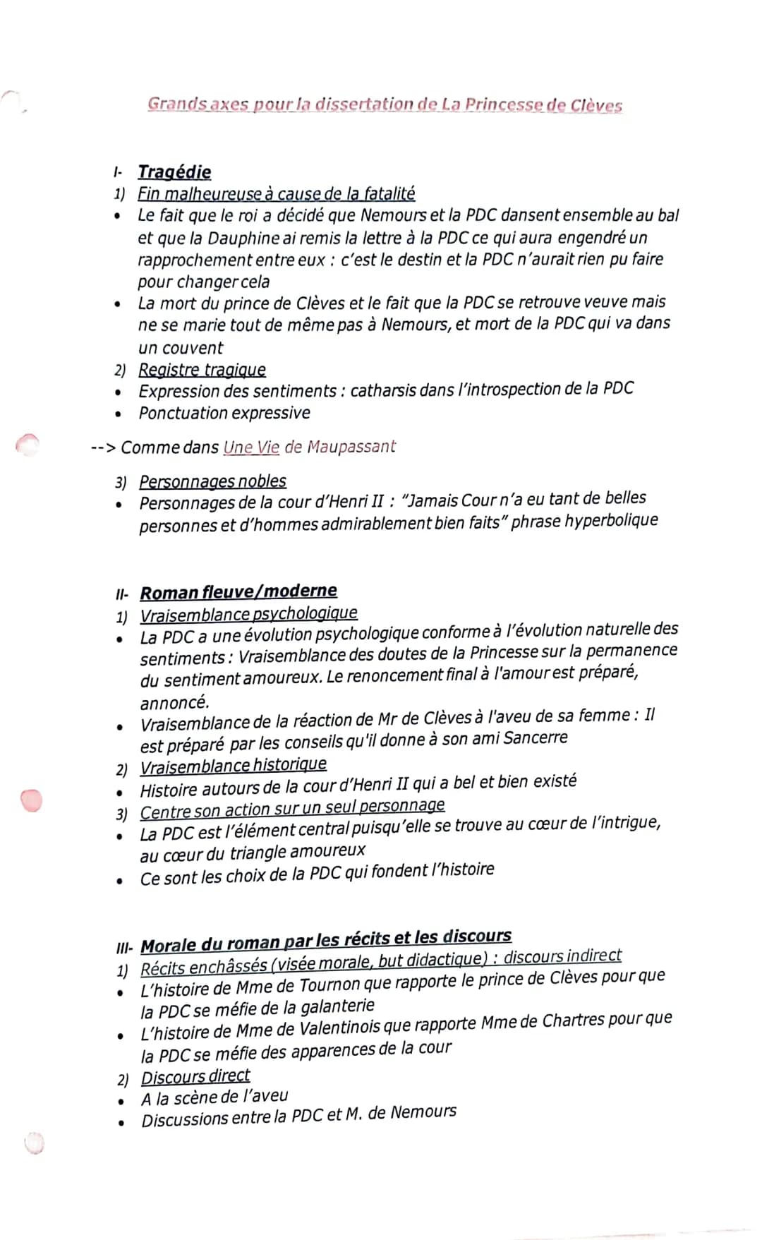 1- Tragédie
1) Fin malheureuse à cause de la fatalité
●
●
2) Registre tragique
• Expression des sentiments : catharsis dans l'introspection 