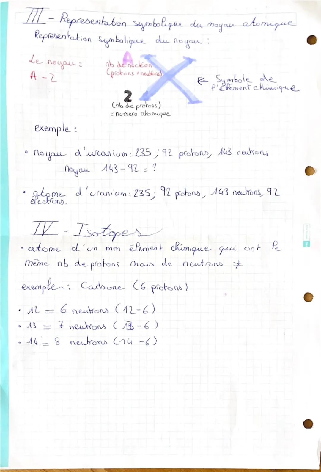PHYSIQUE-CHI세트

Chapitre 1: l'atome.

I-Sa structure:

Il est constitue:
- d'un noyau central compose de nocleon ( = protons &
neutrons)
- d