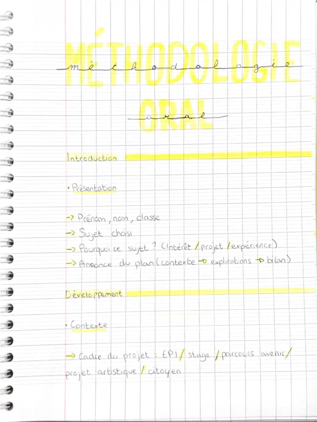 méthodologie

Introduction
•Présentation
-> Prénom, nom, classe
→ Sujet choisi
→ Pourquoi ce sujet? (Intérêt / projet /expérience)
→Annonce 