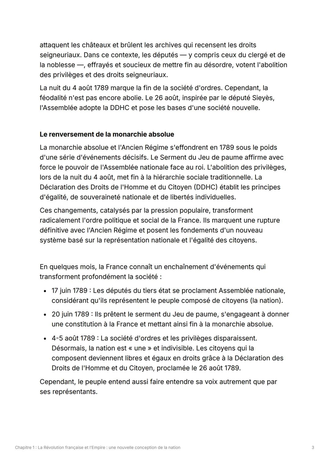 Chapitre 1: La Révolution
française et l'Empire : une
nouvelle conception de la
nation
Monarchie constitutionnelle : monarchie limitée par u