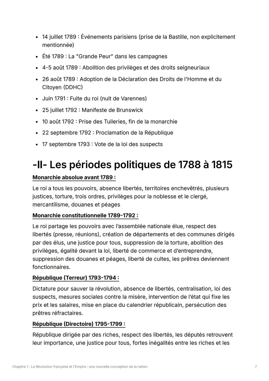 Chapitre 1: La Révolution
française et l'Empire : une
nouvelle conception de la
nation
Monarchie constitutionnelle : monarchie limitée par u