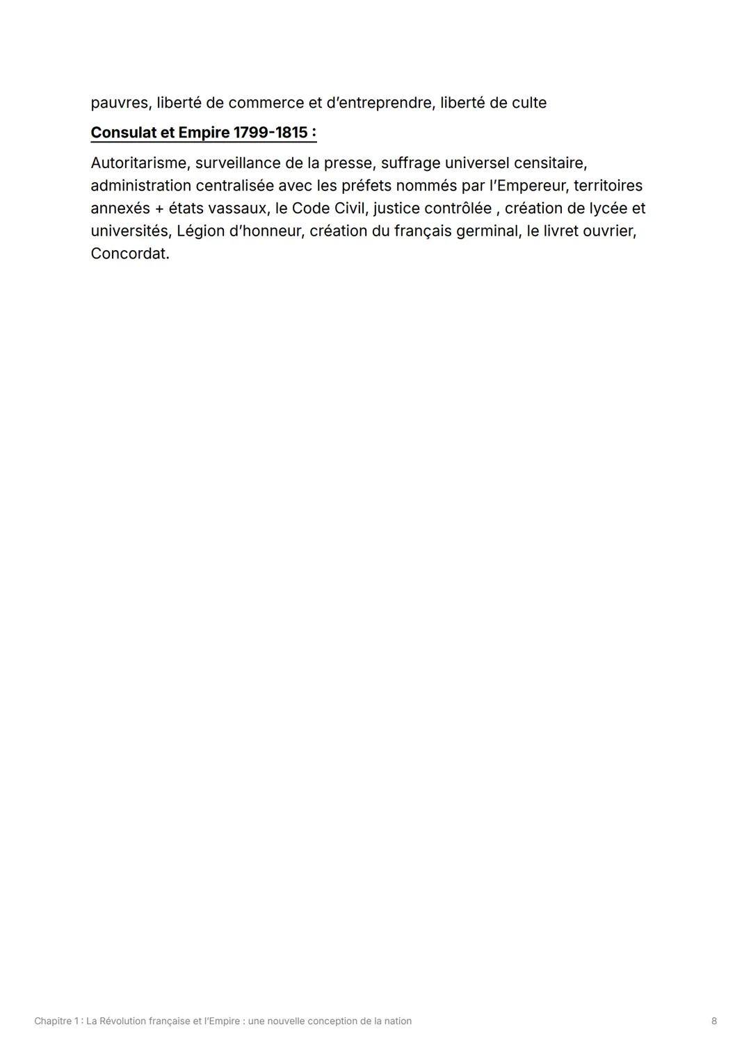 Chapitre 1: La Révolution
française et l'Empire : une
nouvelle conception de la
nation
Monarchie constitutionnelle : monarchie limitée par u