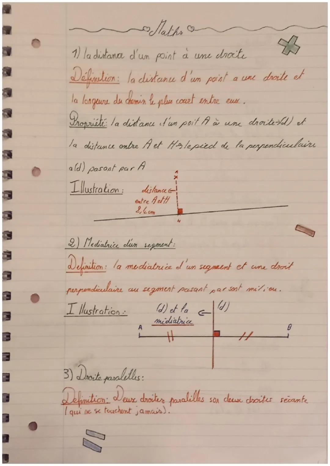 ~~ GÉOMÉTRIE ~~

Droite perpendiculaire

et
parallèle ❤

6 ème

Collège❤ Maths

1) la distanca d'un point à une droite

Définition: la dista
