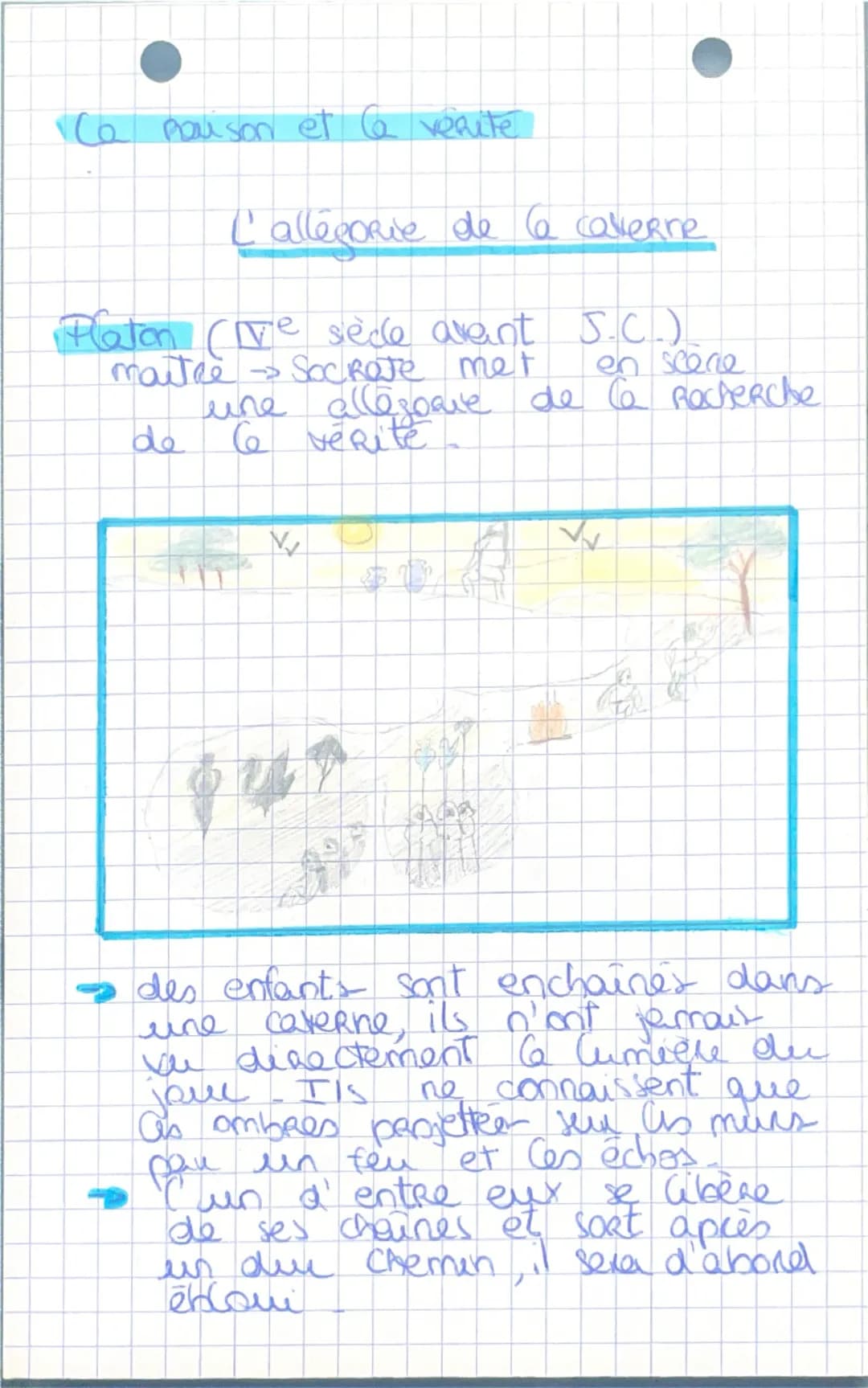 --- OCR Start ---
Ca maison et a venite
L'allégorie de la callerre
Platon (ve sède avent J.C.)
(1
maitee > Socrate met en scere
ure allesoar