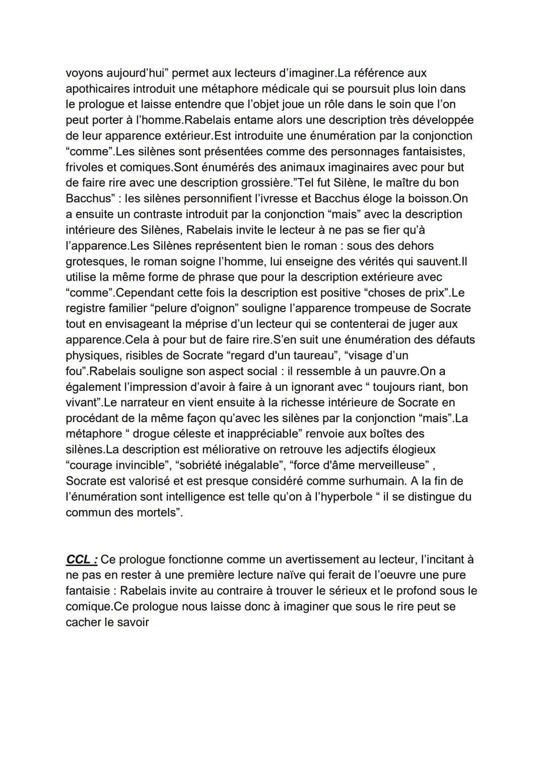 Prologue Gargantua
Intro : Rabelais est un grand humaniste français de la Renaissance.Son
éducation éclectique (religion, médecine, droit) f