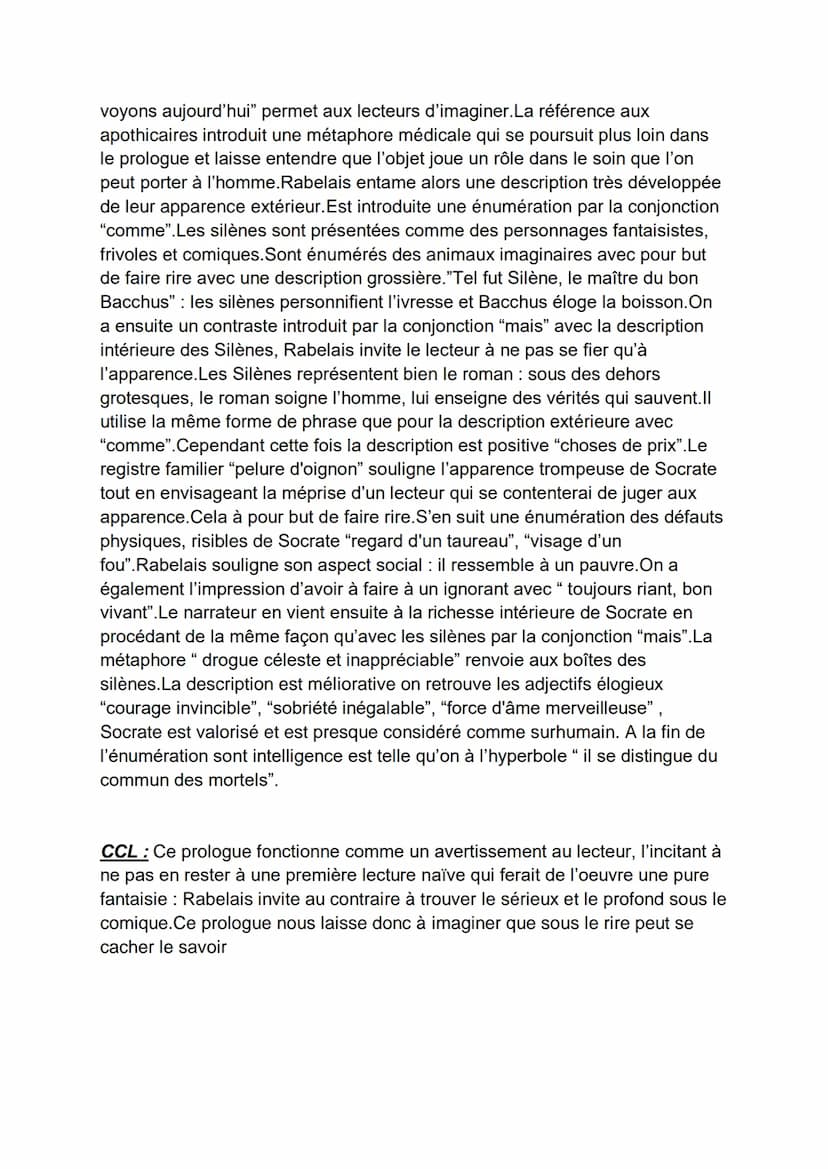 Prologue Gargantua
Intro : Rabelais est un grand humaniste français de la Renaissance.Son
éducation éclectique (religion, médecine, droit) f