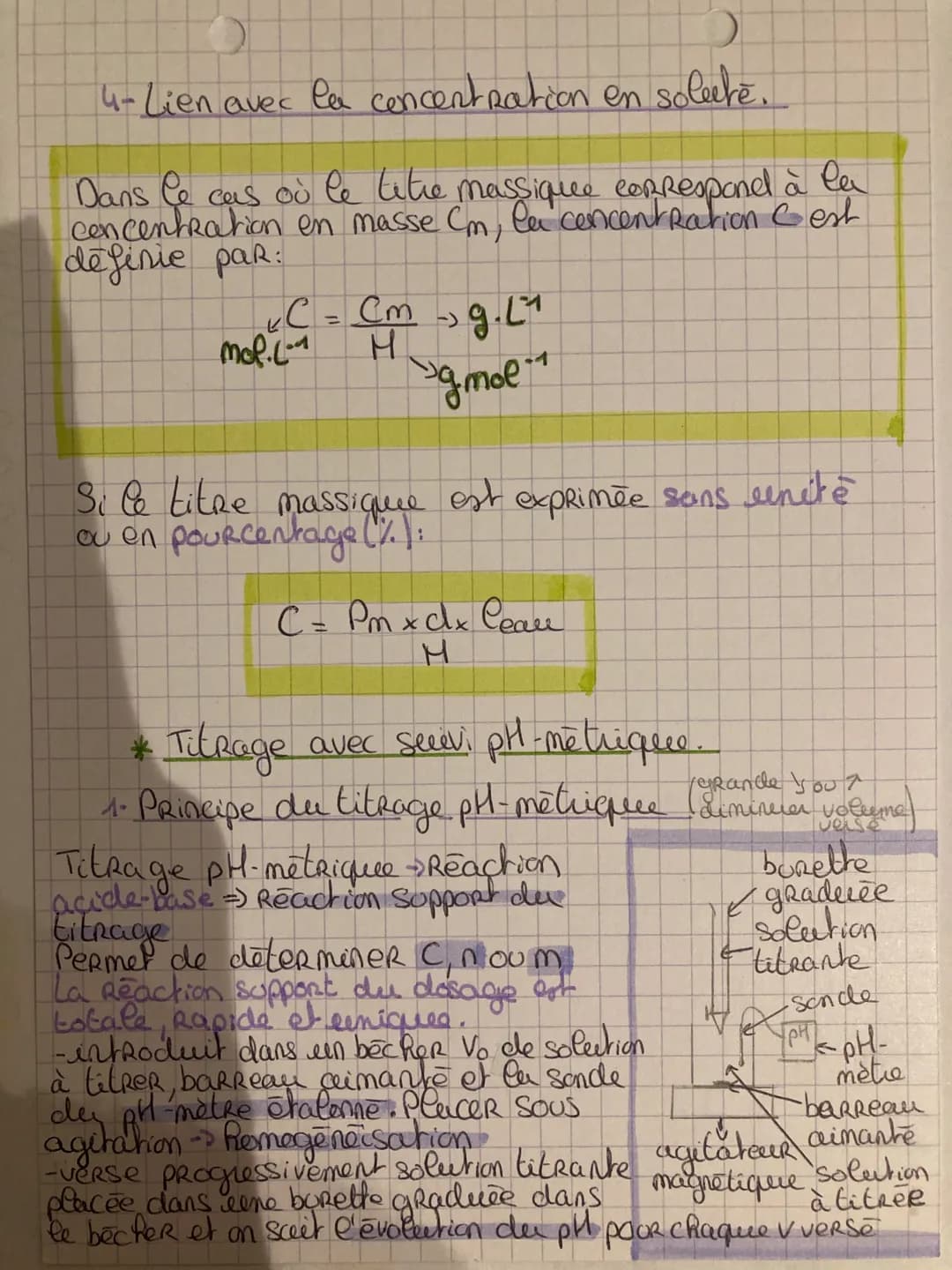 *TitRage avec suivi conductinetRique
- PRincipe de titrage conductimétrique
Titrage suivi conductimétrique
→ Reaction chimique =) ions
dispa